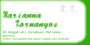 marianna kormanyos business card